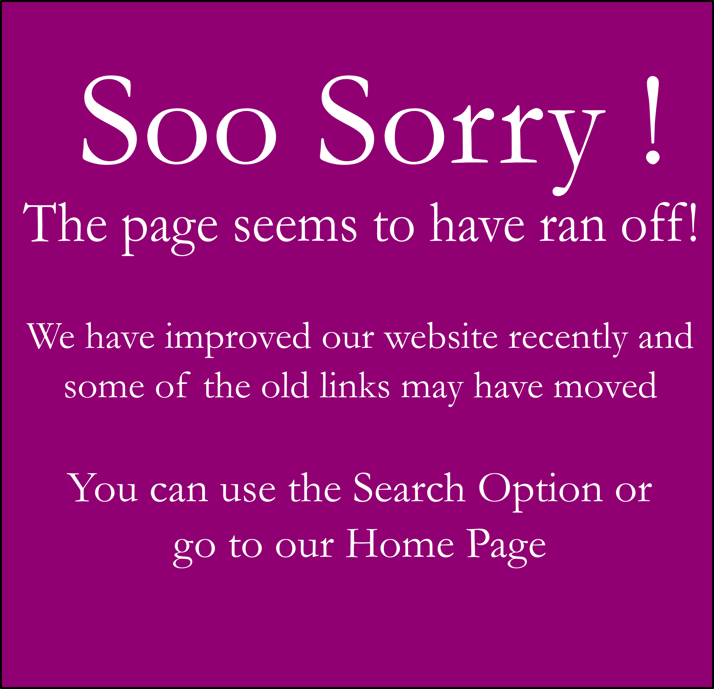 Sorry - Page Not Found